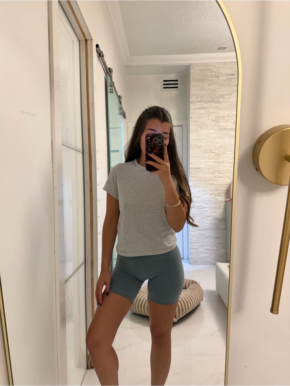 lululemon athletica Slate Blue Athletic Shorts - Women's High-Rise Biker Shorts